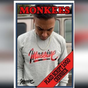 Massive Script Plaid Crew Neck
